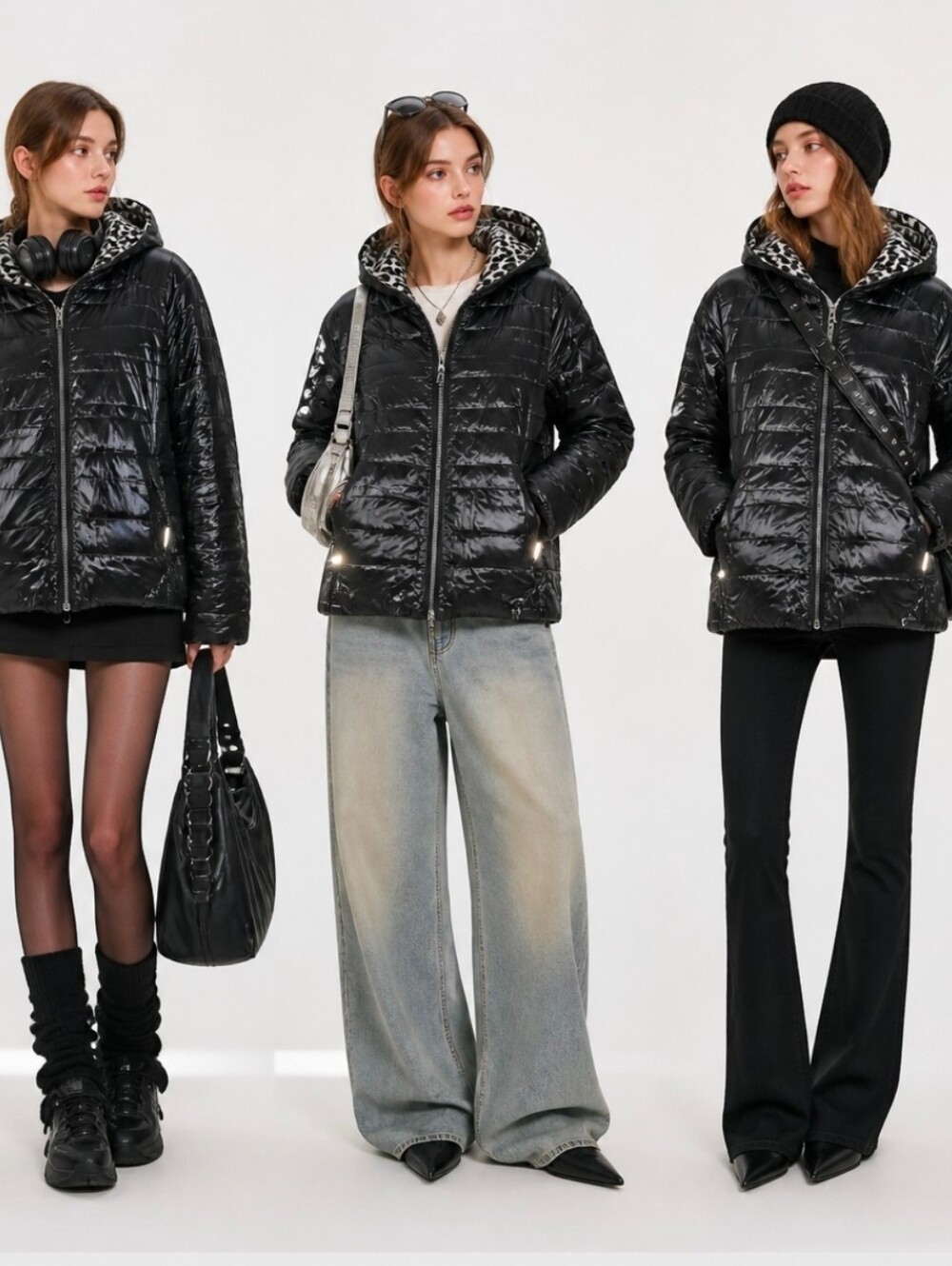 Marc New York Black Puffer Jacket with Hood Size S